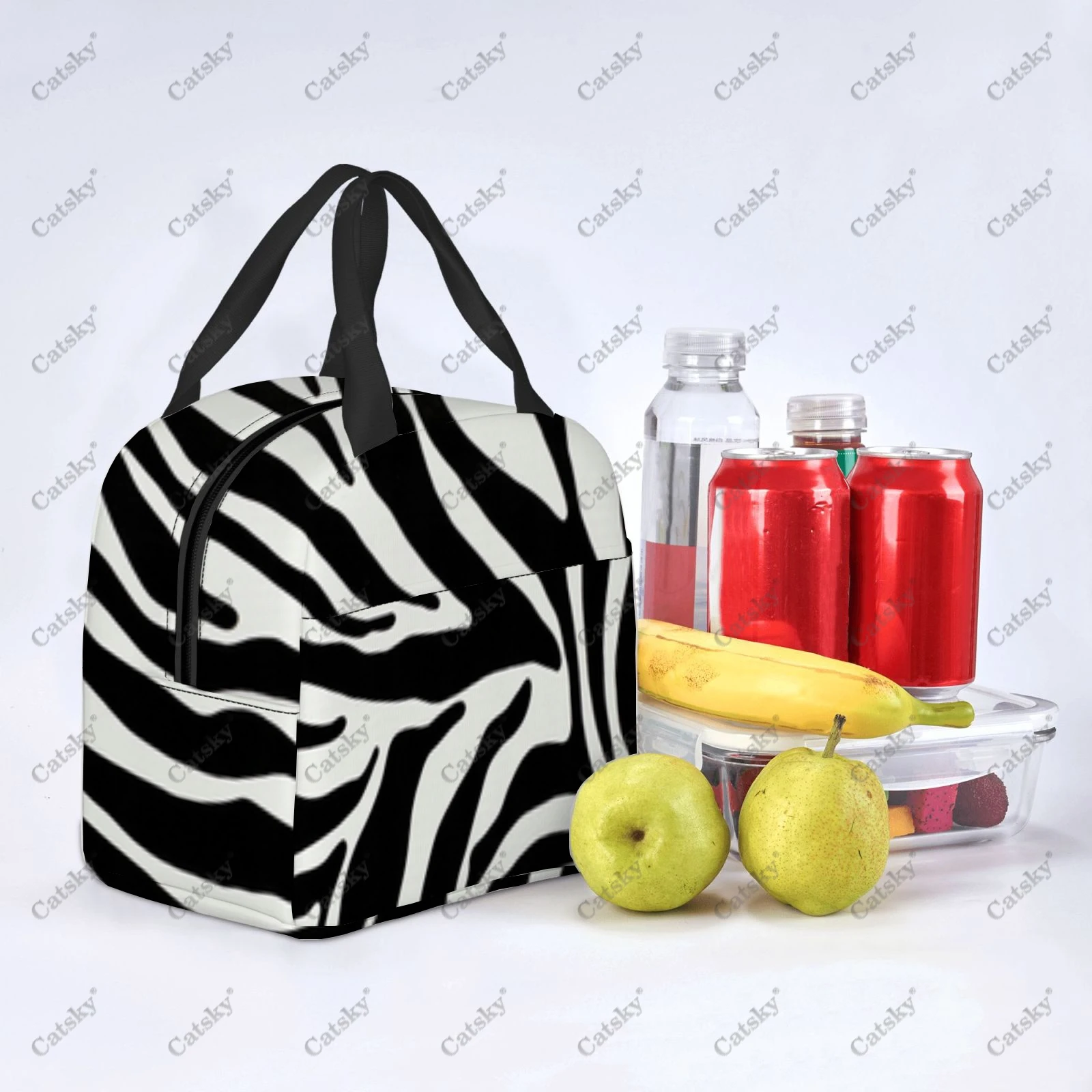 Bolsa de almuerzo portátil con estampado de leopardo, papel de aluminio grueso, bolsa de comida aislada, bolsas de mano impermeables