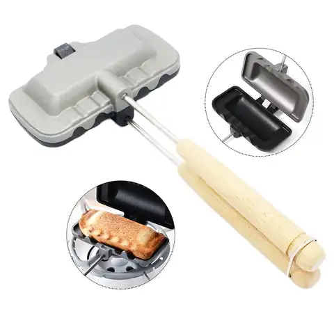 구운 치즈 메이커, 붙지 않는 파이 다리미, 경량, 휴대하기 쉬운 플립 그릴 팬, 오믈렛 가정용 캠핑용 핸드 파이 메이커