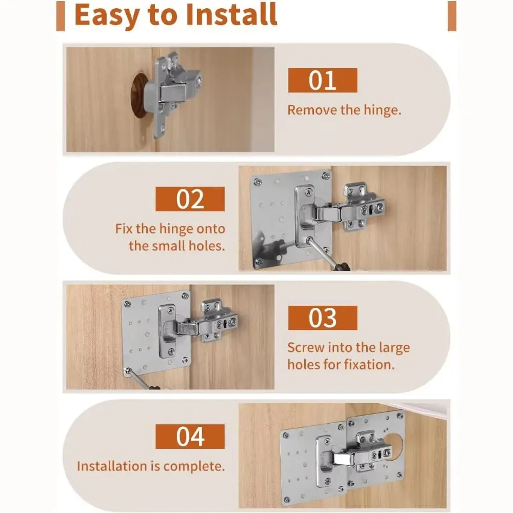 Stainless Steel Cabinet Hinge Repair Plate With Holes Thickened Cabinet Door Hinge Installation Plate Hinge Plates