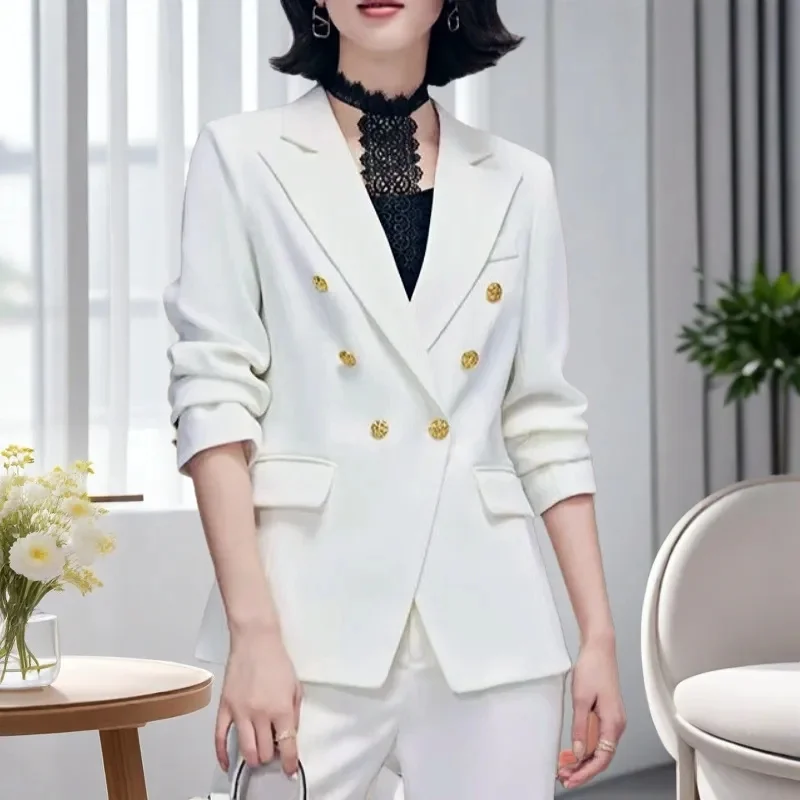 High-Quality Women Suit Coat 2026 Spring Autumn Temperament Blazer Jacket British Style Outwear Fashion Ladies Overcoat Tops