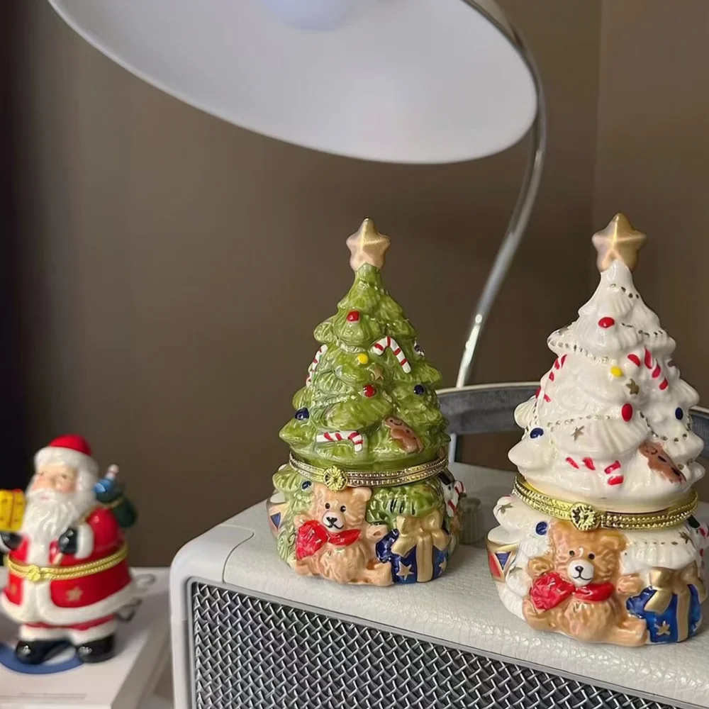Home Fragrance Set Gift - Festive Ceramic Christmas Tree Scented Candle