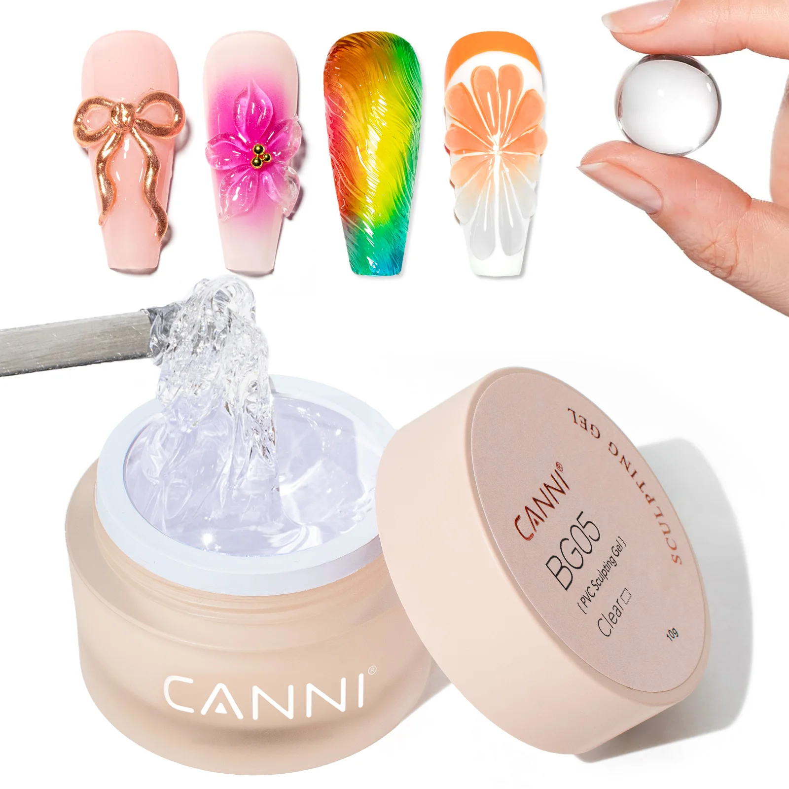 BG01-BG10 CANNI Multifunktionales Gel, Modelliergel, TPO-frei, PVC-frei, Soak-Off UV LED No-Wipe Modelliergel, Funktionsgel – Detail 7