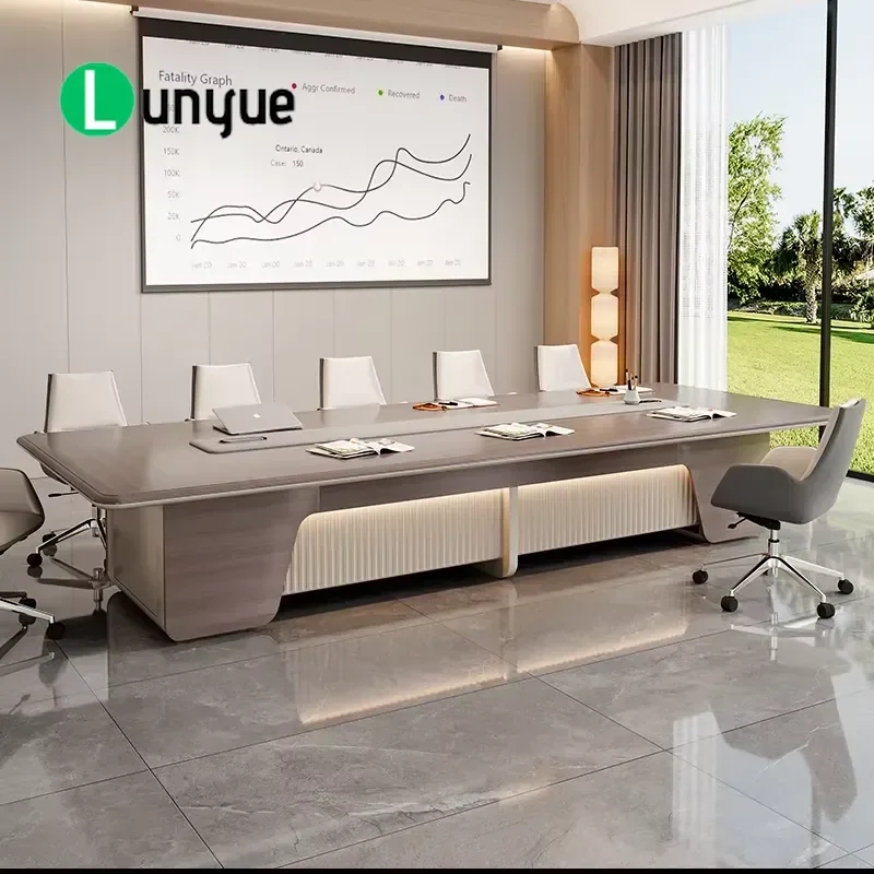 New Modern Modular Wooden Conference Table Eco Friendly Durable Ergonomic Design for 8 Person Meeting Room Home Office School