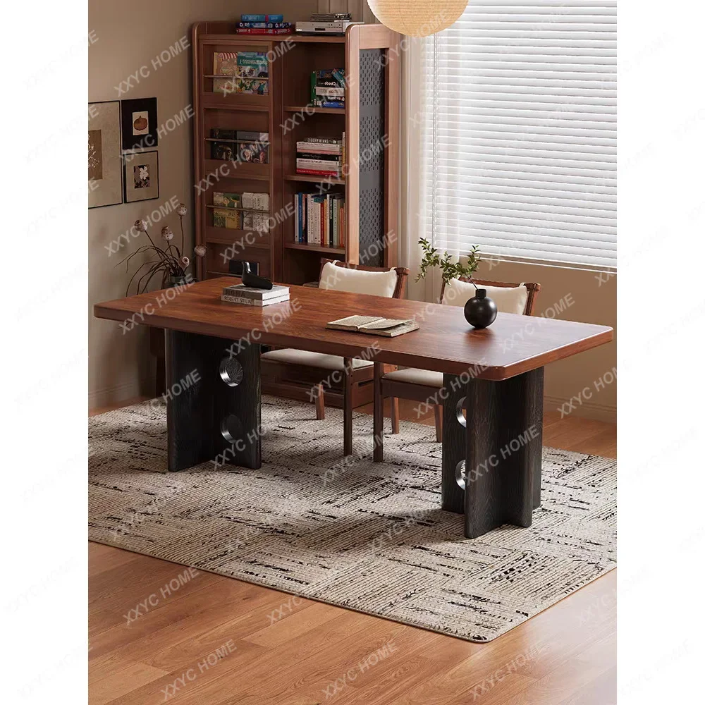 

JMedieval style solid wood dining table household living room large board learning study study minimalist worktable