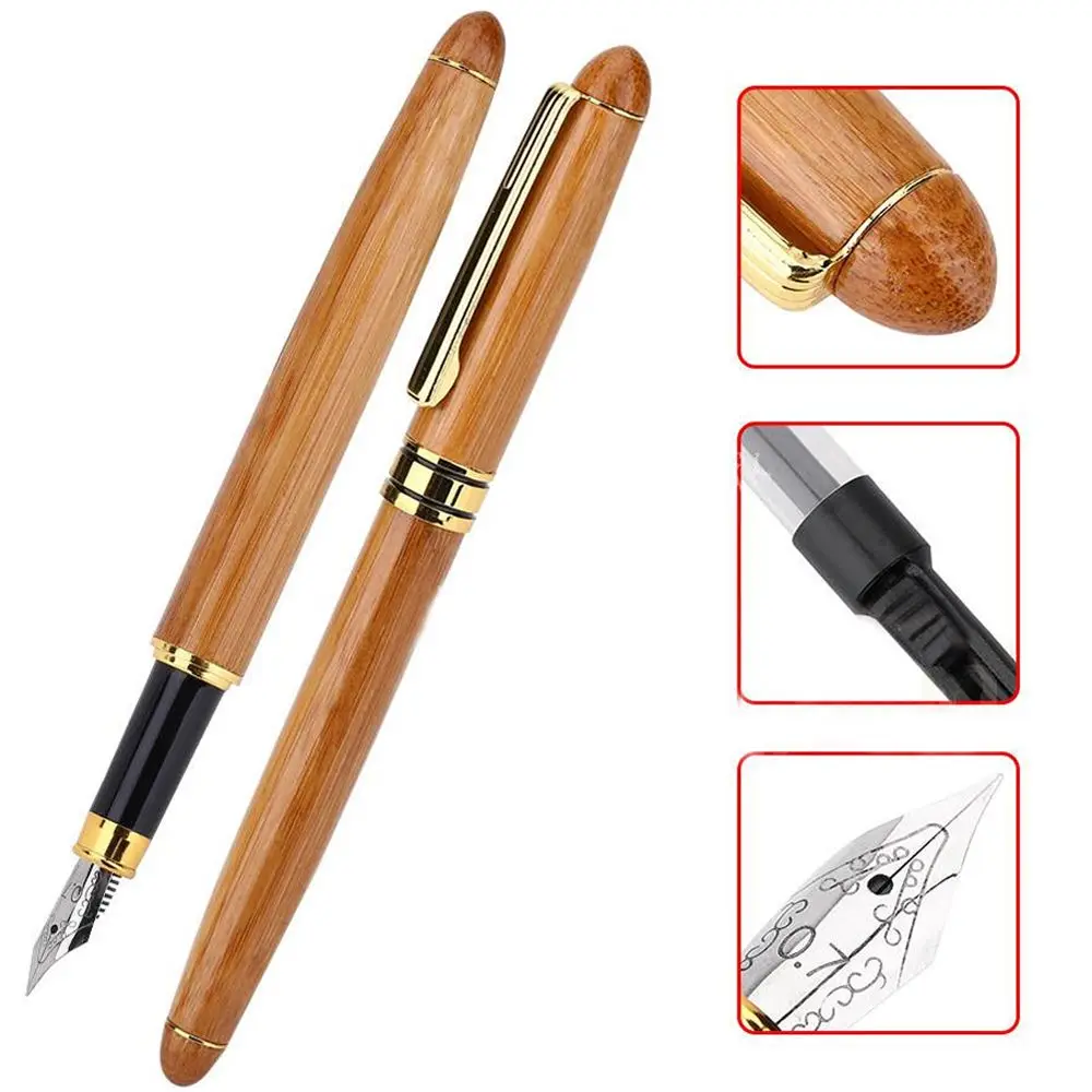 1Pc Bamboo Calligraphy Art Fountain Pen Broad Stub Chisel-Pointed Nib 0.7mm 1.1mm 1.5mm 1.9mm 2.5mm 2.9mm Writing Tool