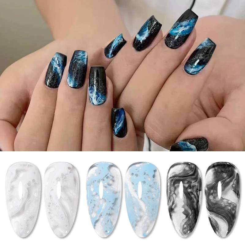 فقاعة المحيط موجة هلام مسمار البولندية مسمار كزة الورنيش بسرعة تزهر نقع قبالة الأشعة فوق البنفسجية LED هلام لمسمار الفن DIY مانيكير مستلزمات الأظافر #3