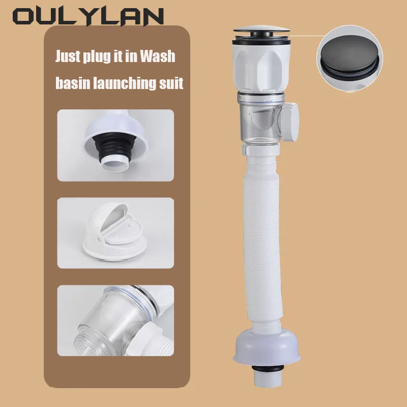 2024 Kitchen Sink Wash Basin Drain Pipe Hose Seal Anti Odor 90° Horizontal Drainage Pipe Drain System