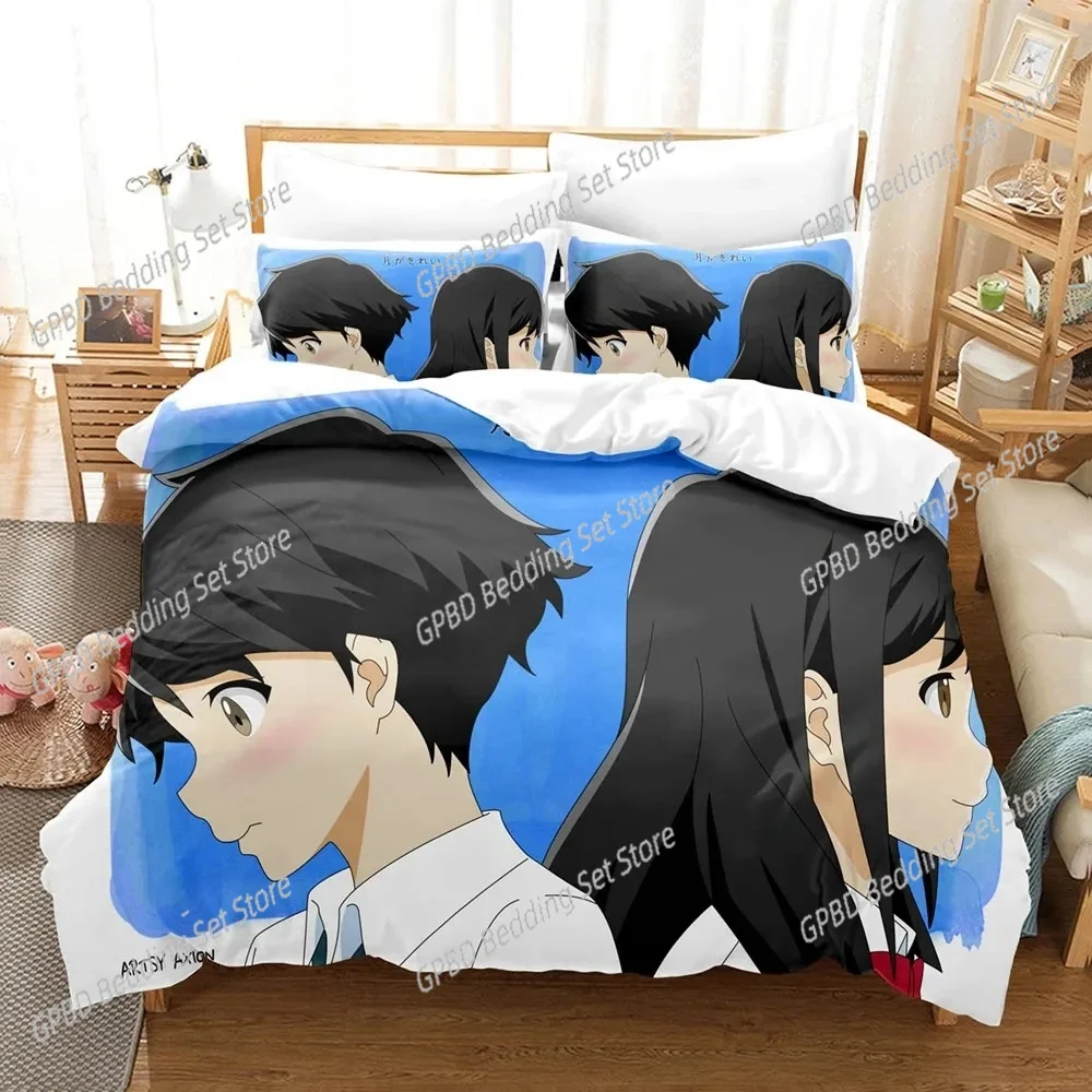 

Anime As the moon, so beautiful Comfortable Duvet Quilt Cover Pillowcase Bedding Set Children Bedroom Decoration Home Textile