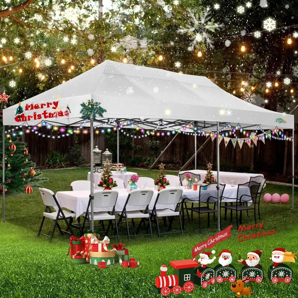 

10x20 Heavy Duty Pop up Canopy Tent with 6 sidewalls Easy Up Commercial Outdoor Wedding Party Tents for Parties All Seaso