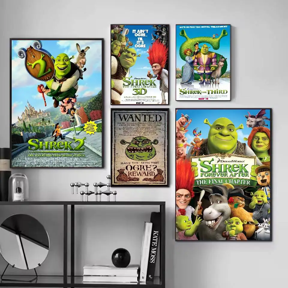 ملصق فيلم S-Shrek 2 ملصق فني ذاتي اللصق مقاوم للماء ملصق ورق مقهى بار غرفة النوم ديكور جدران