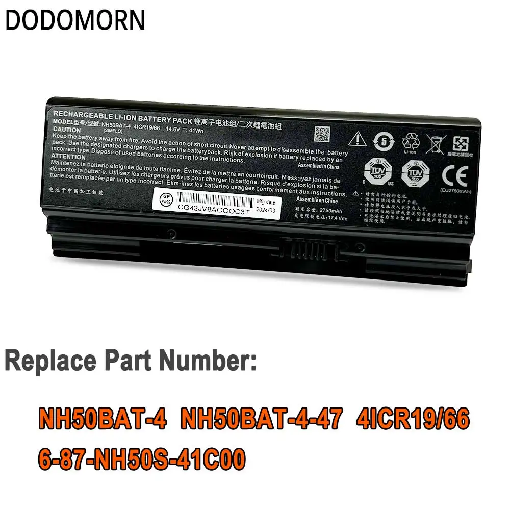 Dodomorn แบตเตอรี่แล็ปท็อป NH50BAT-4สำหรับ CLEVO NH50ED NH50RA NH50RC สำหรับ Hasee G7-CT7NA G7-CT7NK สำหรับ G5กิกะไบต์สำหรับ NP6875 sager