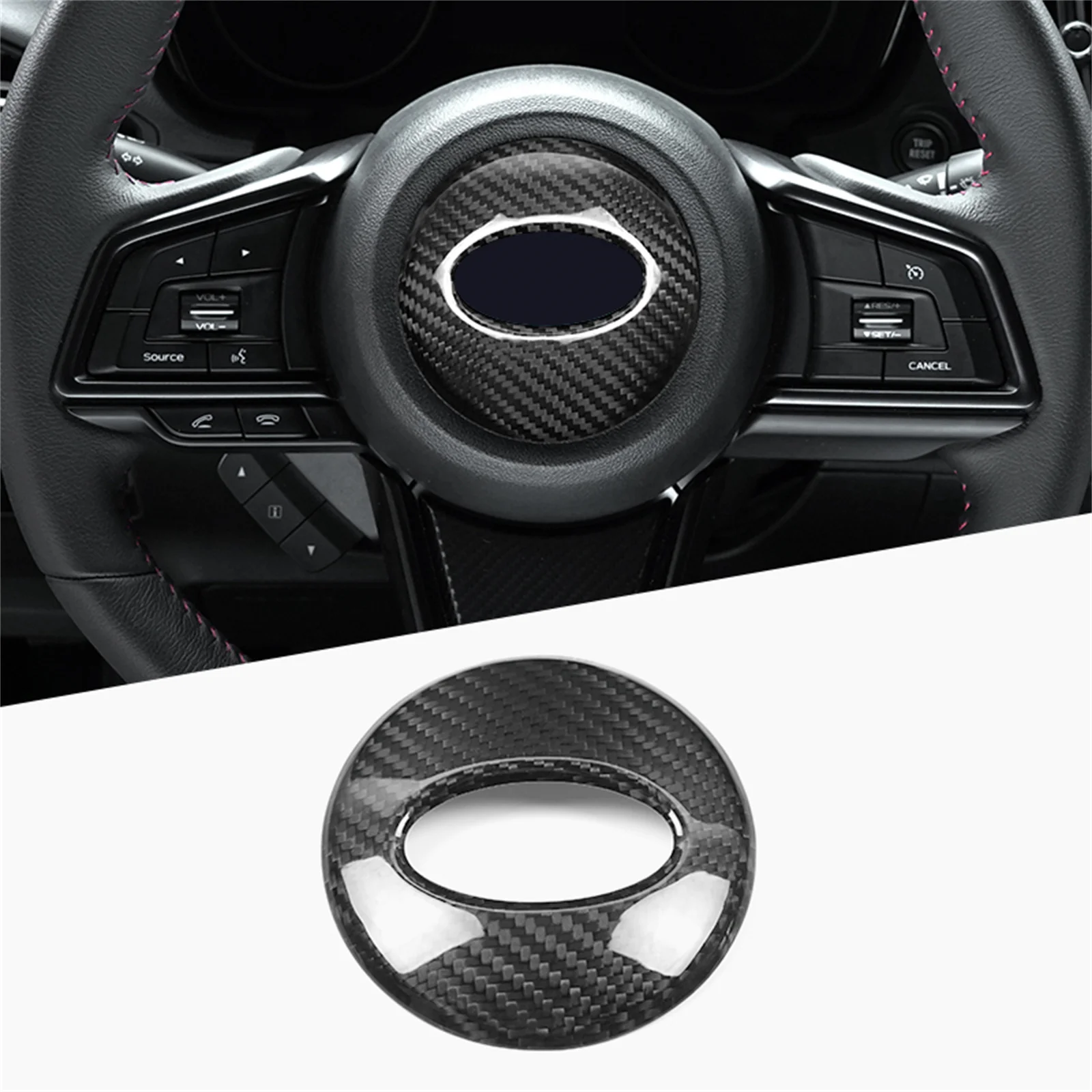 

Поп для Subaru WRX 2022-2024, внутренняя панель рулевого колеса из настоящего углеродного волокна, рамка, декоративная наклейка