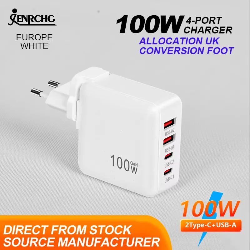 100W GaN USB Type C Caricabatterie PD QC Quick Charge 4.0 3.0 Type C Ricarica Rapida Per iPhone 14 13 12 Xiaomi Macbook
