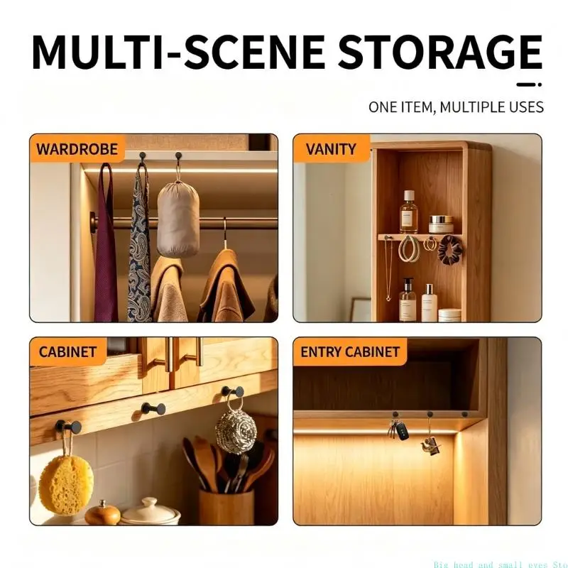 581C Pull Out Wall Hook Metal Clothes Hanging Mount 75 mm Concealed Design for Wardrobe Closet Cabinet Entryway Indoor Storage