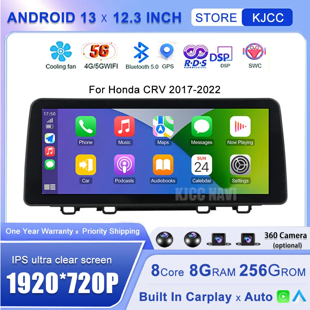 

12.3 Inch Android 13 Car Radio GPS Navigation For Honda CRV 2017-2022 Multimedia Video Player Wireless Carplay 4G LTE Host Unit