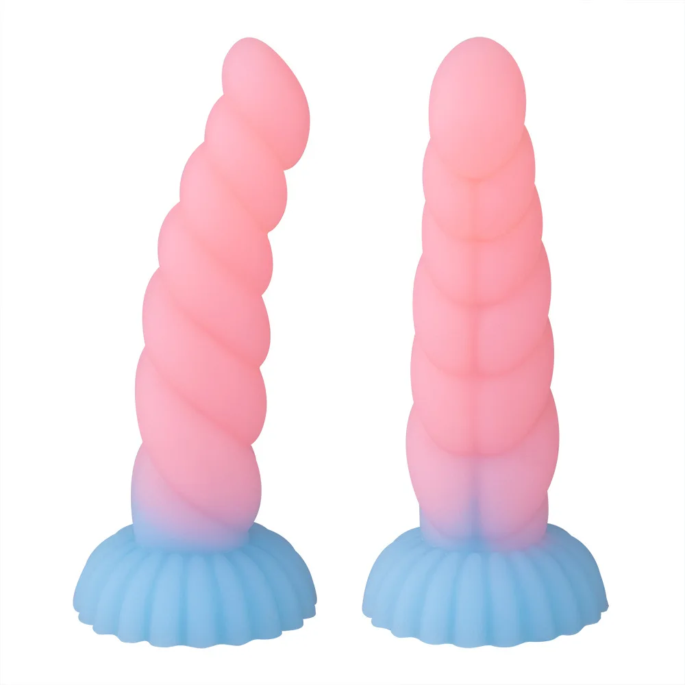 Consolador fluorescente suave para mujer, masturbador femenino, pene realista, ventosa, juguetes anales, juguetes sexys para adultos, Sex Shop