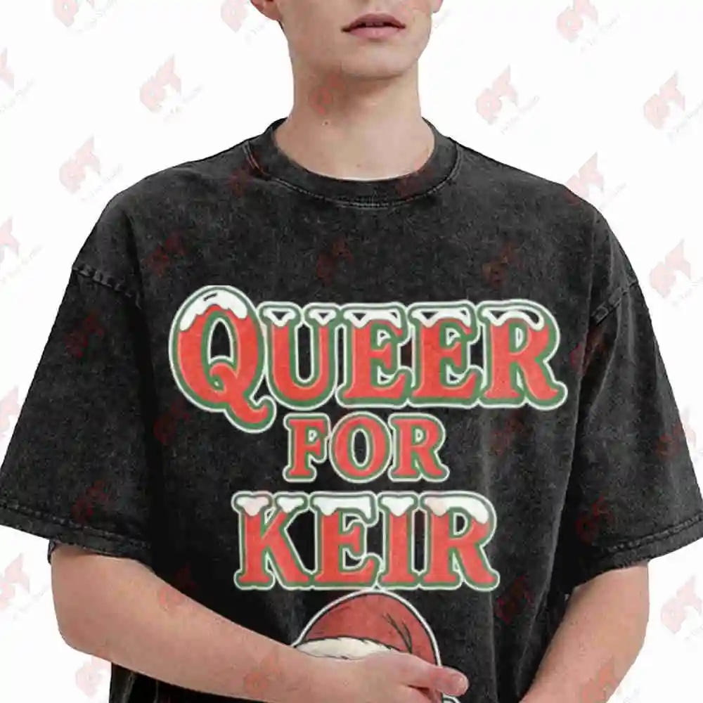 Labour Party Spoof Keir LGBT Vintage Washed Tee Pure Cotton T-Shirt
