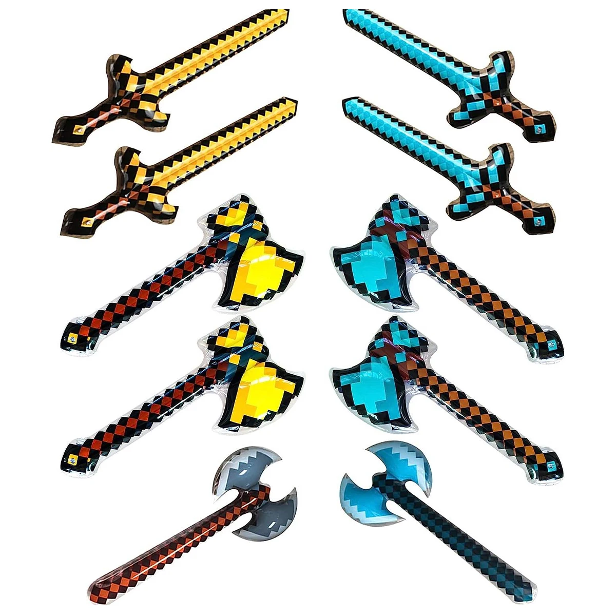 6Pcs/10Pcs Inflatable Sword Inflatable Axe Props Halloween, Carnival, Cosplay, Birthday Party Scene/Christmas Inflatable Party Supplies Inflatable Outdoor Holiday Decorations