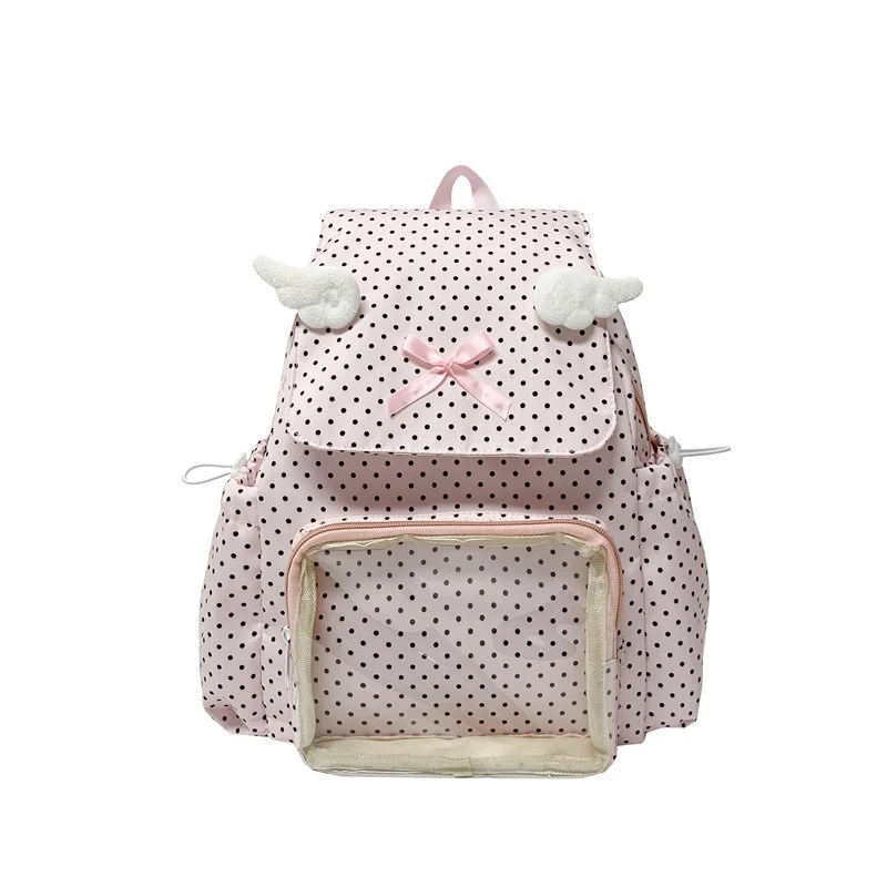 Y2K Wings Wave Point Backpacsk Day Cute Backpacks Student Backpack Girl Student Backpacks Itabag Girl Large Appetite Itabag New