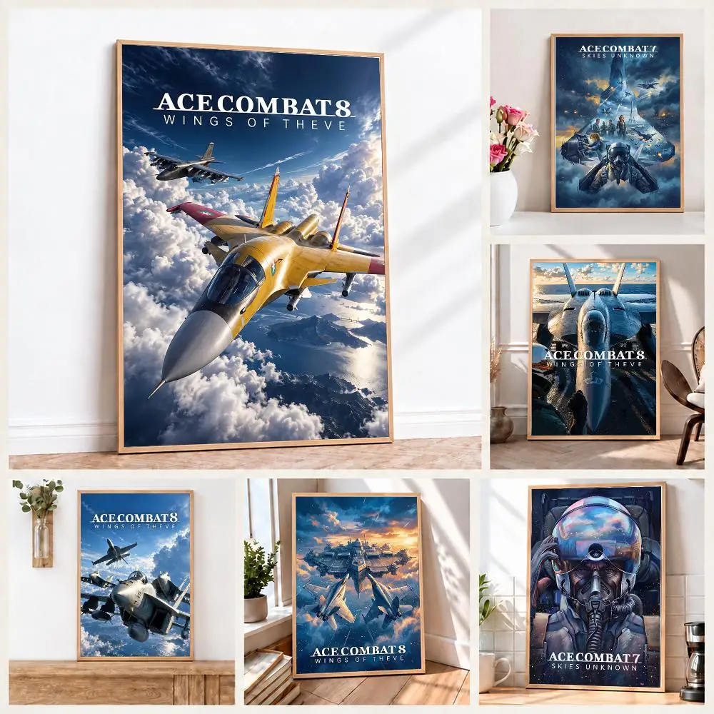 Combat Flight Game A-Ace C-Combat Poster Wall Art Print Sticker for Bedroom Living Room Dorm Office Modern Home Decor