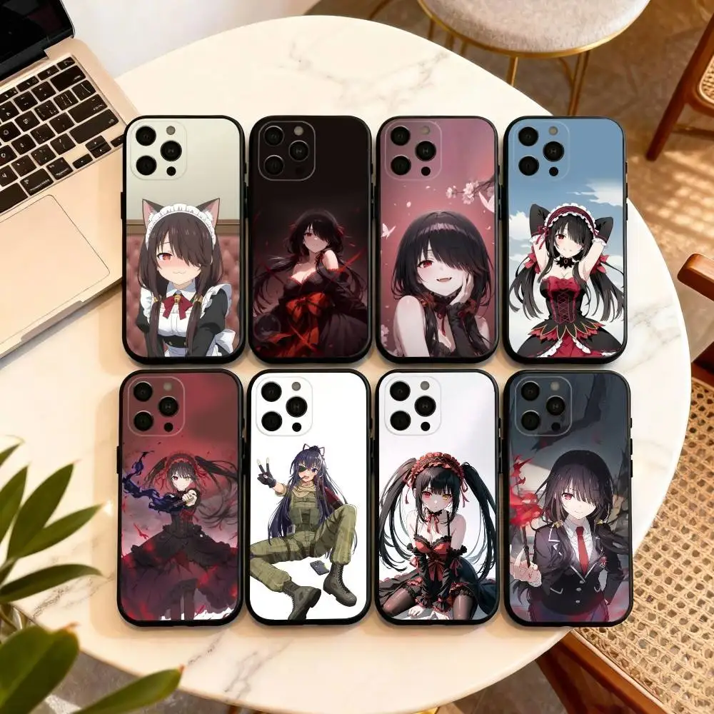 

Kurumi Tokisaki Phone Case For iPhone 17,16,15,14,13,12,11 Plus,Pro Max,XS,Soft Silicone Black Cover