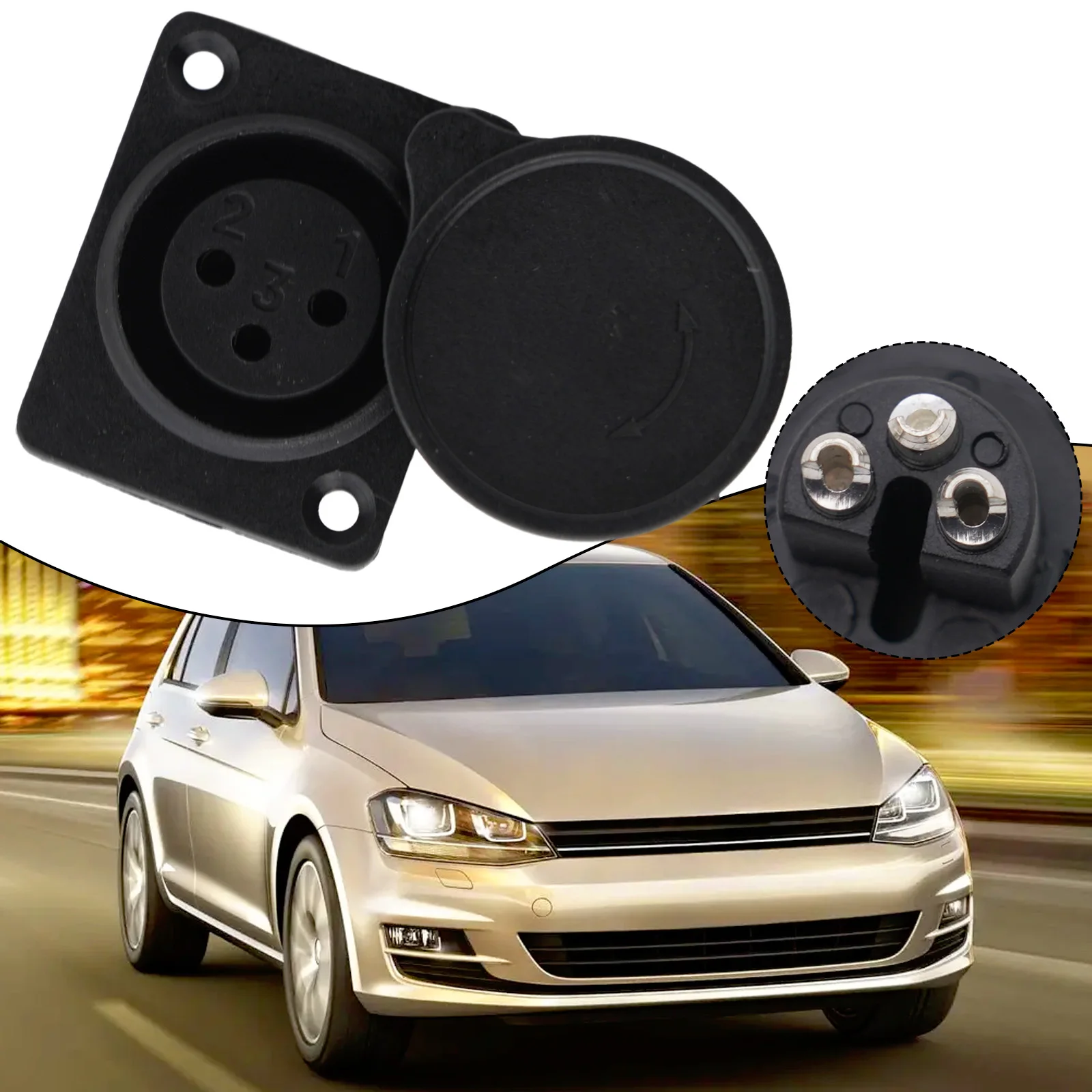 1pc 黒オーディオモビリティスクーターソケットコネクタ XLR 3 ピンメスソケットオーディオモビリティスクーター ABS プラスチックシェル