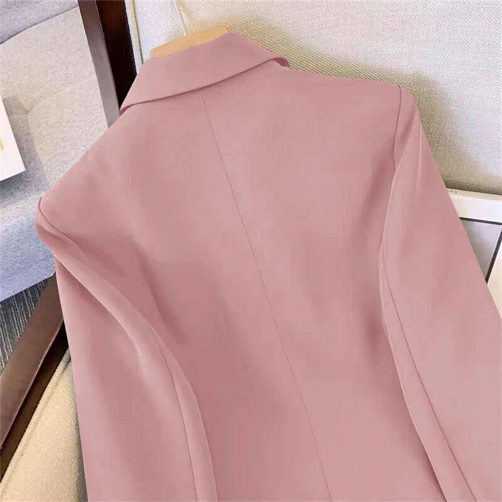 

Casual Solid Color Blazer Long Sleeve Loose Long Sleeve Jacket Solid Color Design Vacation Daily Wear Spring Fashion