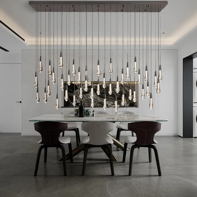 

Modern Luxury American Crystal Water-drop Ceiling Chandelier, Elegant Stairwall Dining Room Decoration Large Chandeliers 2025