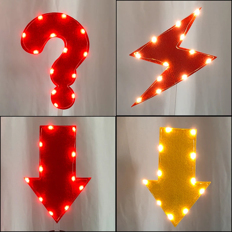 Detachable LED Red Arrow Light Headband Light Up Symbol Shape LED Hair Hoop Concert Hair Accessory Glow Party Decor
