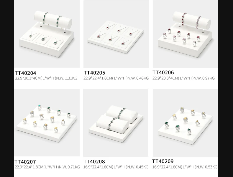 Oirlv Weißes Premium-Schmuckdisplay-Regal, Leder-Armbandhalter, Ohrringhalter, Halsketten-Organizer für Schmuck-Spezialgeschäfte – Detail 7