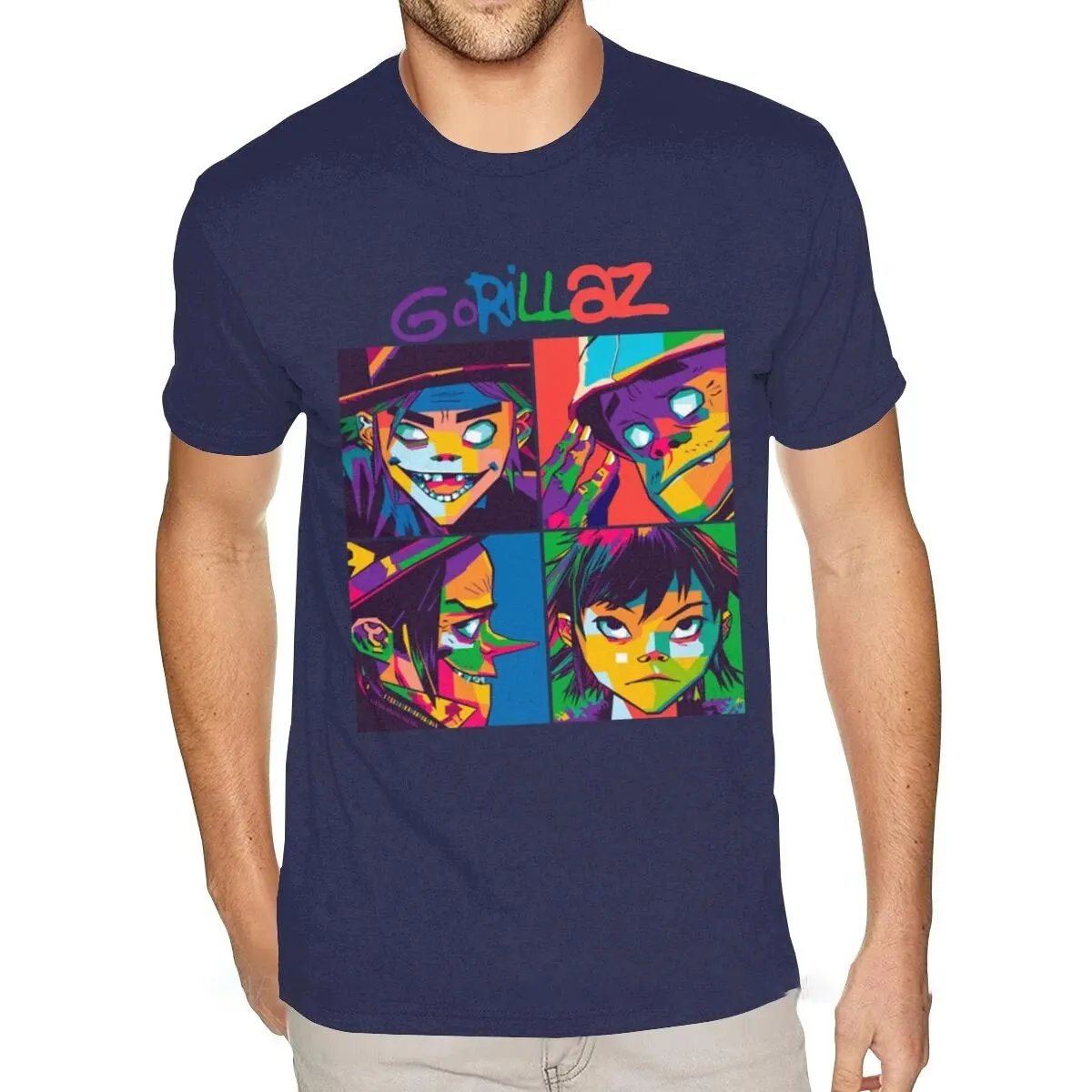 Rock Band Gorillaz Printed T-Shirts Men Women Fashion Short Sleeve Cotton T Shirt Streetwear Harajuku Unisex Tees Tops Clothing