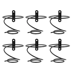 Pack Of 6 Metal Black Wall Mounted Wine Racks Red Wine Bottle Display Holder With Screws Bar Hanging Wine Rack Organizer