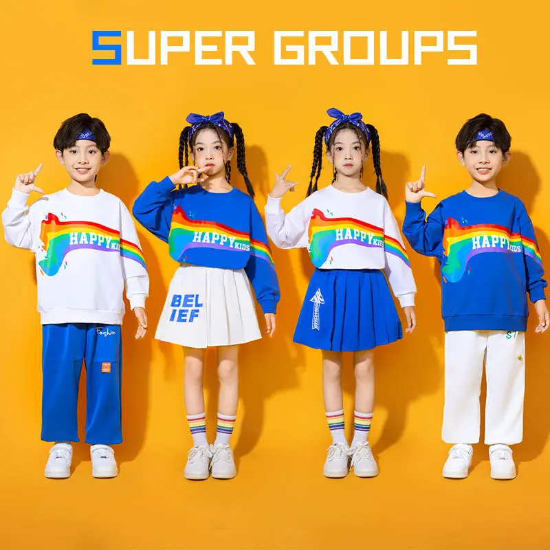 

Children Cheerleading Uniforms Kindergarten Choir Class Uniforms Autumn Girls Elementary School Students Sports Performance Suit