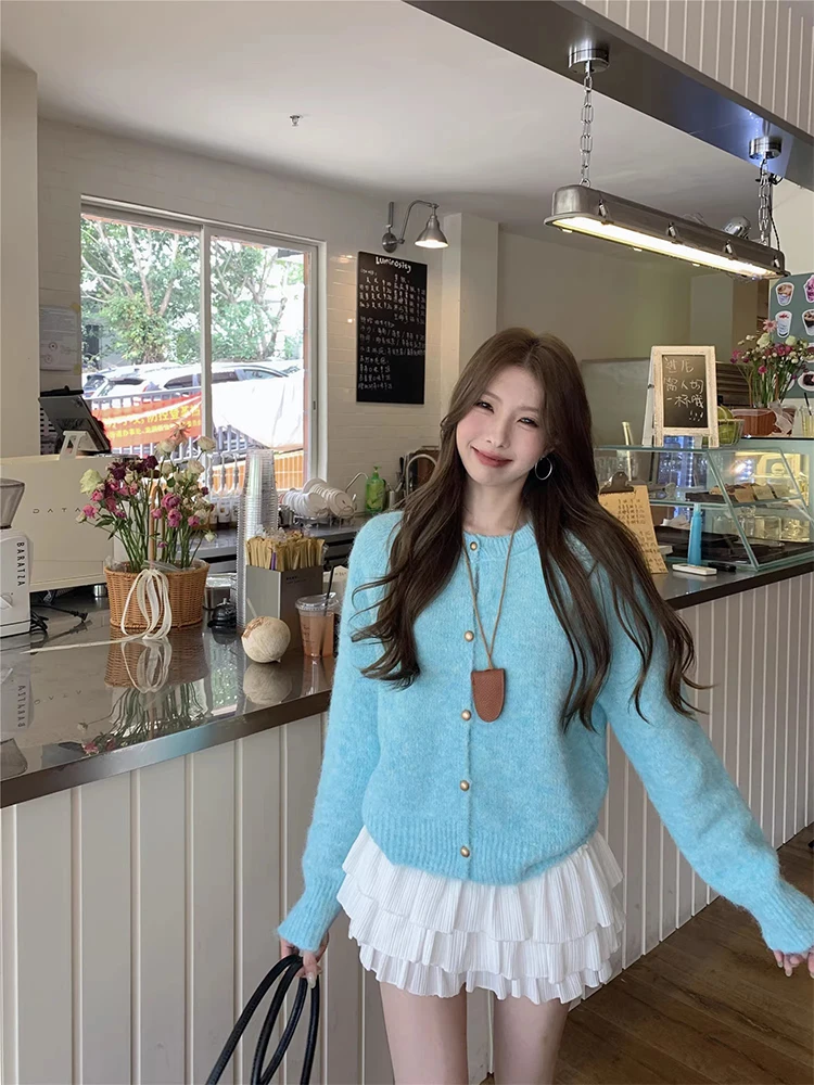 セーター ジャンパー カーディガン レディース 女性用 ロング アクリル混紡 パッチポケット オーバーサイズ カレッジ キャンパス プレッピー アカデミック 快適