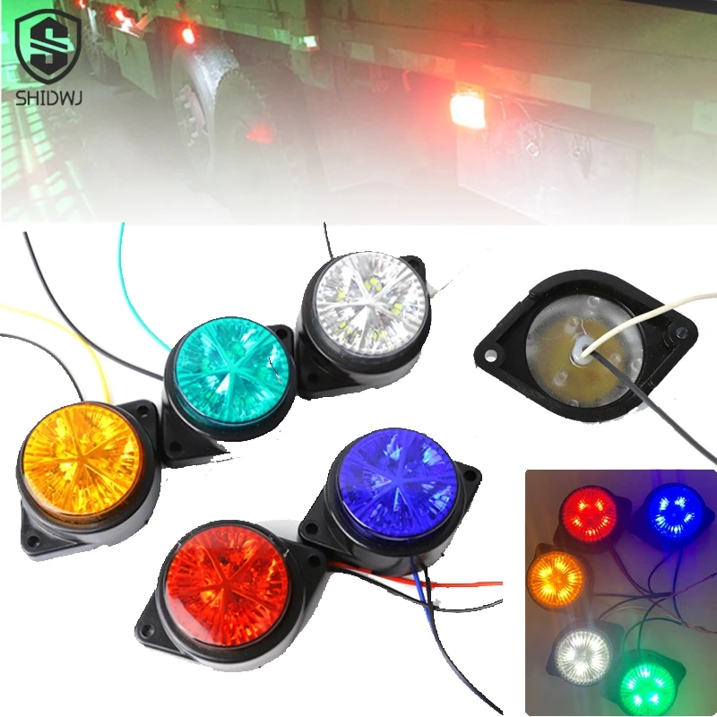 Round Side Marker Light Carriage Corner Lights Freight Car Color LED Electronic Edge Light Creative Warning Indicator Lamp