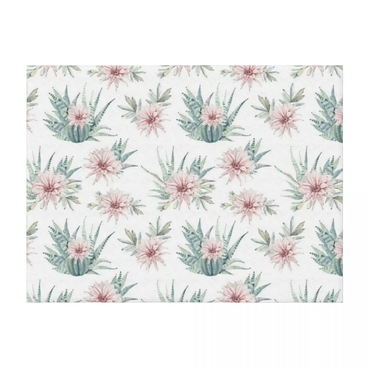 

Elegant Succulents Pink and Green Desert Succulent Pattern Throw Blanket Bed linens Hairy for winter Cute Plaid Blankets