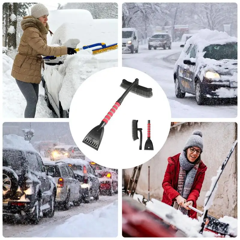 Ice Scraper For Car Multifunctional Windshield Cleaner 2 In 1 Car Snow Broom Snow Removal Shovel Ice Scraper With Long Handle