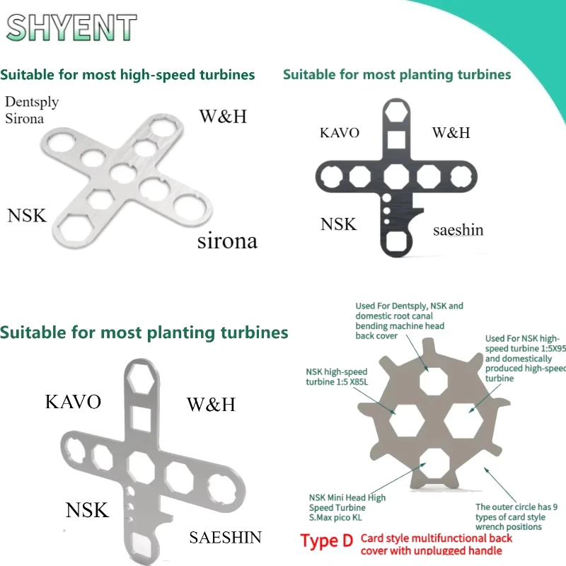 

Dental Turbine Handpiece Torque Wrench NSK KAVO WH Implant Motor Cartridge Rotor Shaft Spindle Back Cover Repair Removal Tool