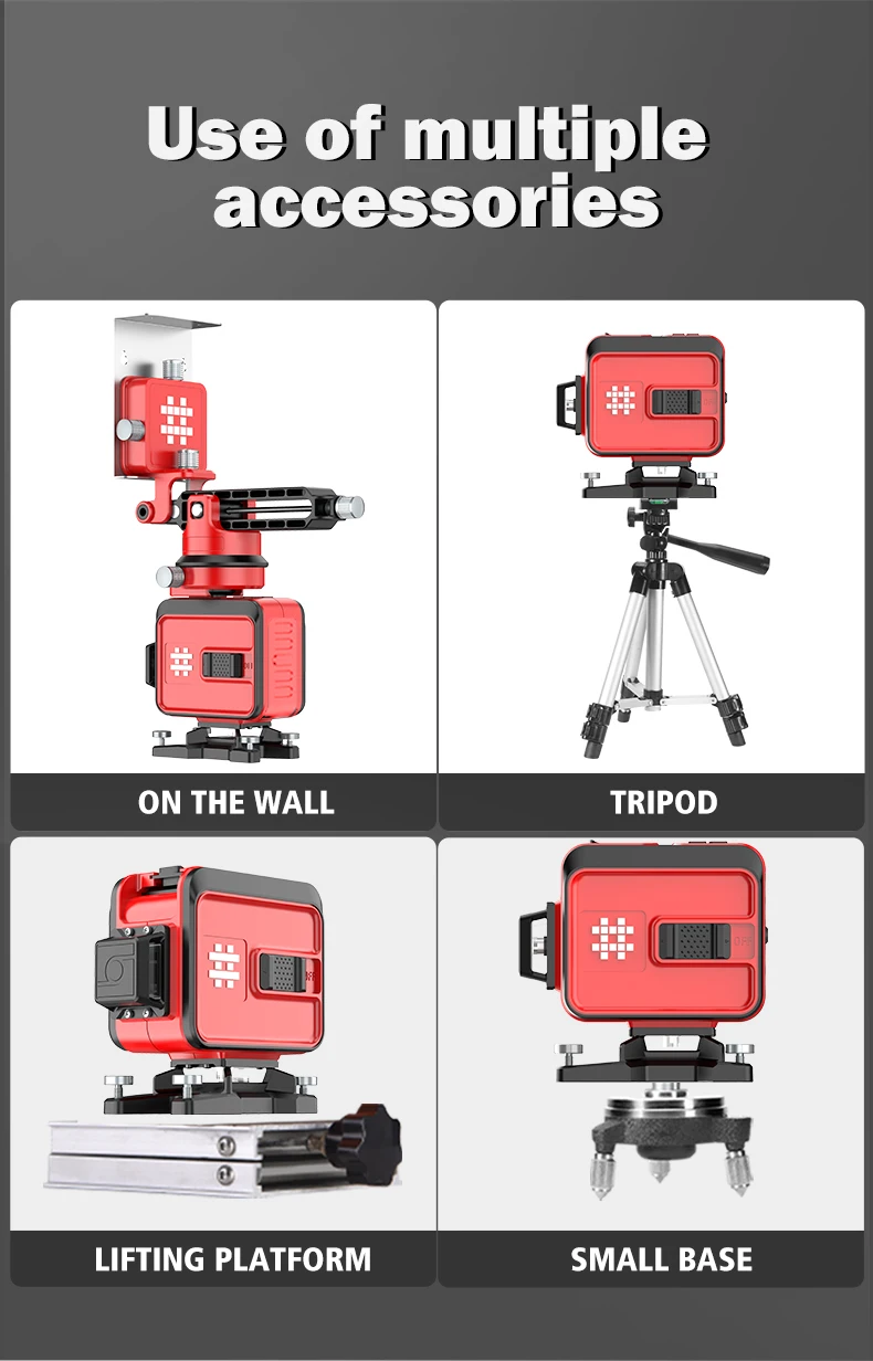 SHIJING 7259 12 Lines Green Beam Ground Wall Laser Tiling 360 Degree outdoor Laser Tools Laser Level