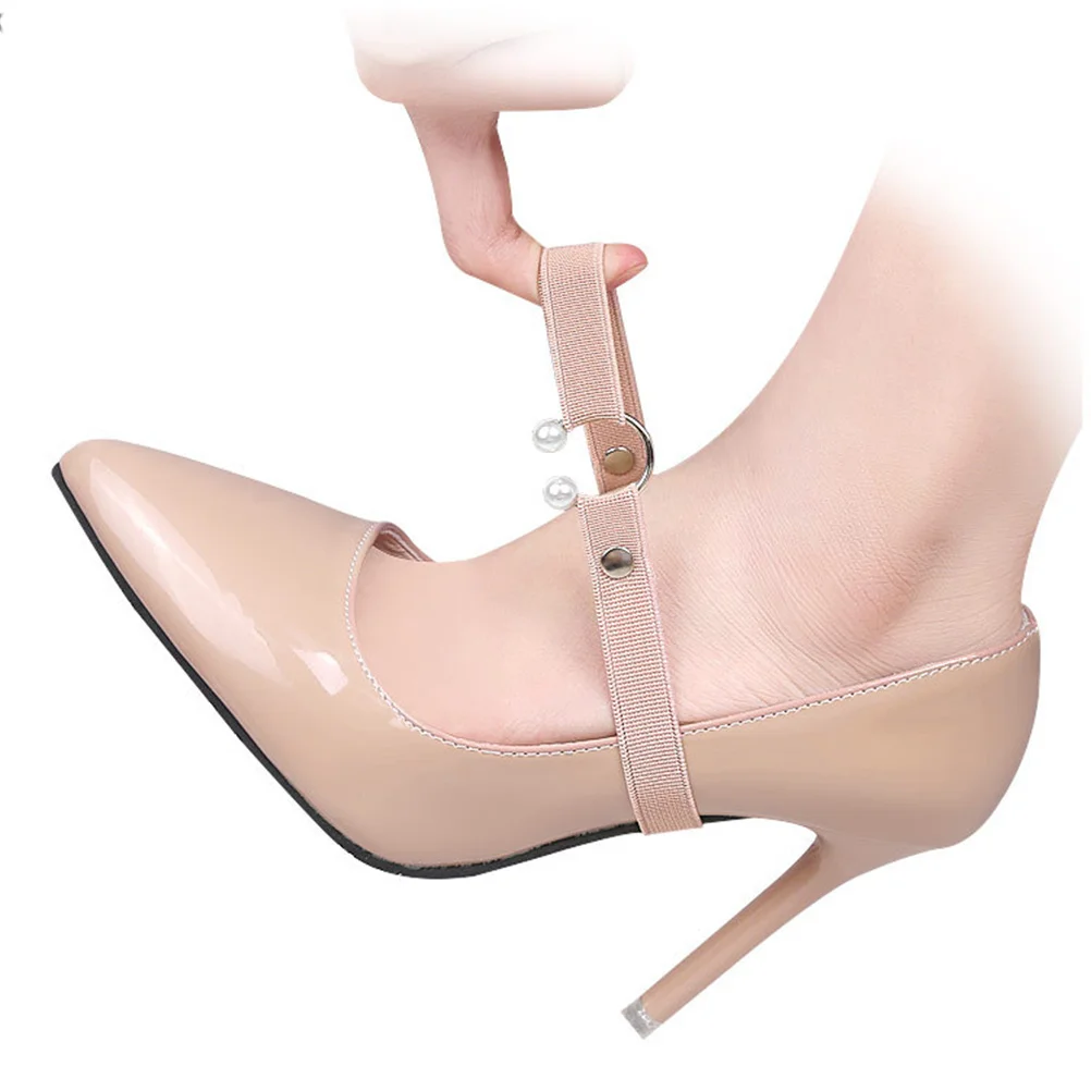 3 قطعة أشرطة أحذية قابلة للفصل مكافحة الكعوب فضفاضة النساء مطاطا عالية الكعب الأشرطة بسط عقد اكسسوارات مريحة قابل للغسل