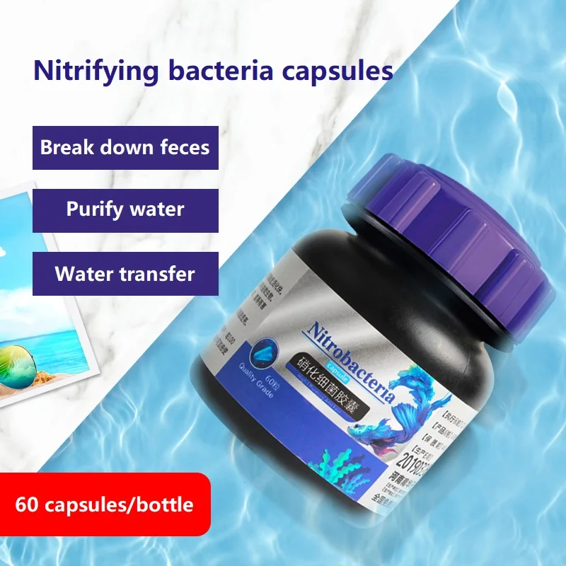 Fish Tank Nitrifying Bacteria Capsules, Concentrated Nitrifying Bacteria Dry Powder Aquarium Water Quality Stabilizer