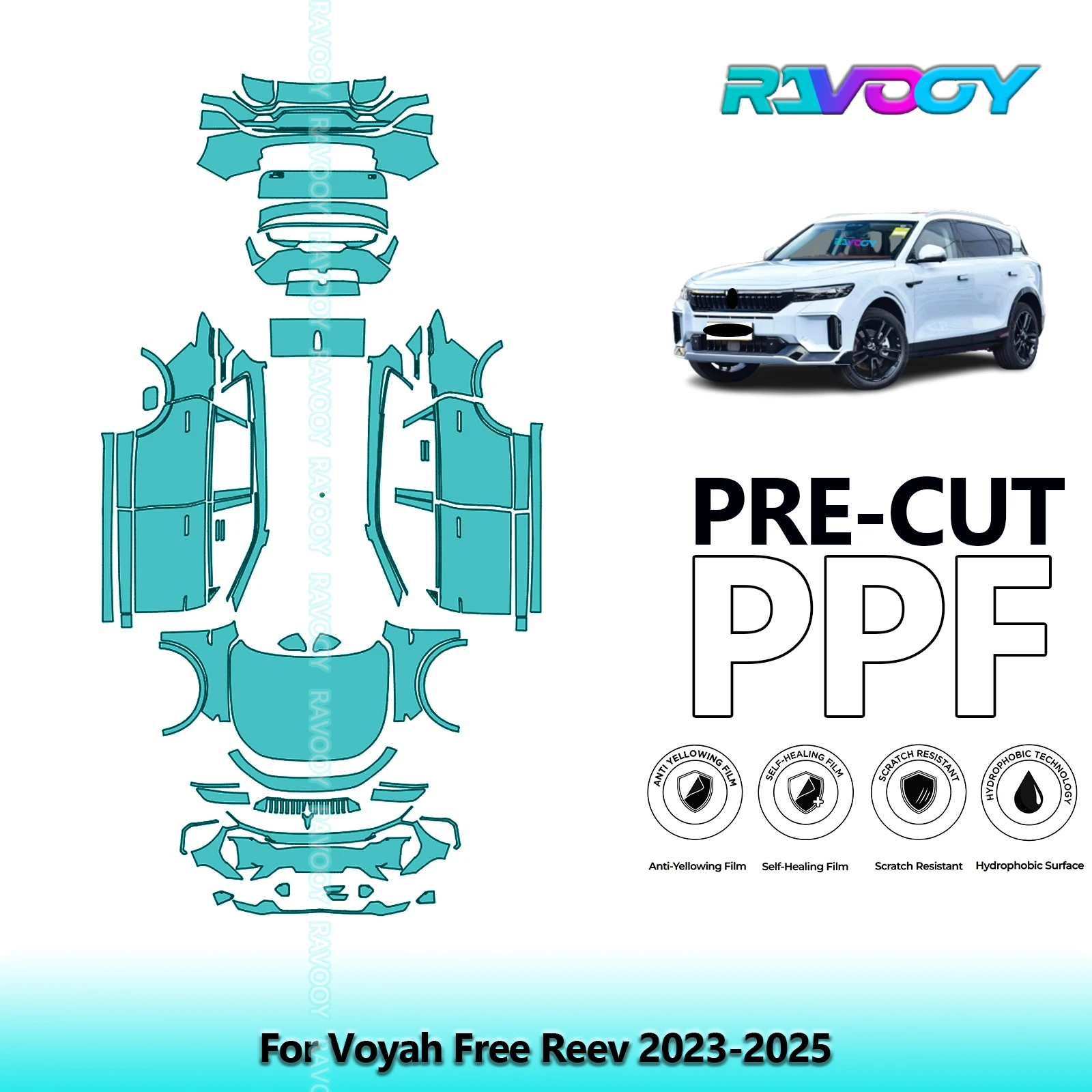 

Car Precut Paint Protection Film Full Vehicle Anti-scratch Exterior TPU PPF For Voyah Free Reev 2023-2025