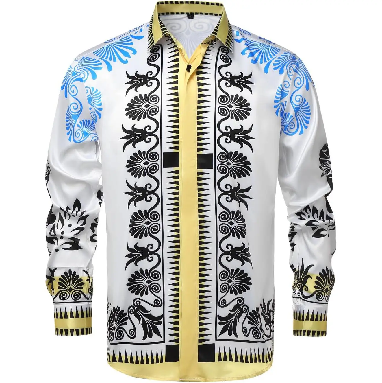 

New Men's Long Sleeve Shirt Casual Luxury Trim 3D Flower Print High Quality Street Clothing Top Shirt