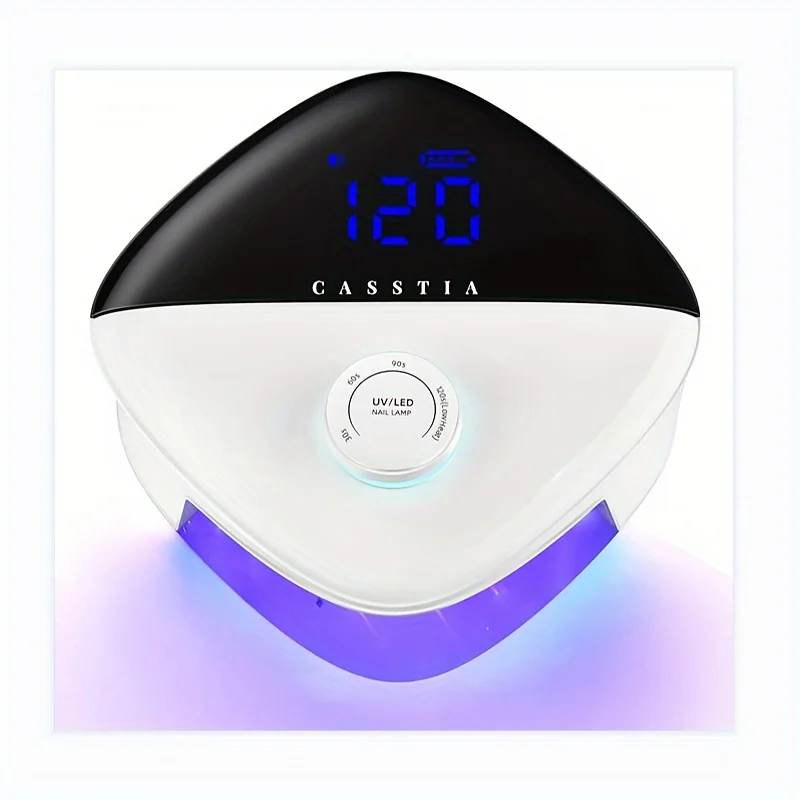 Rechargeable Nail UV Light, Casstia 54W Shiny cordless UV LED Nail Light, Gel UV Nail Light Low Heat Nail Dryer, white