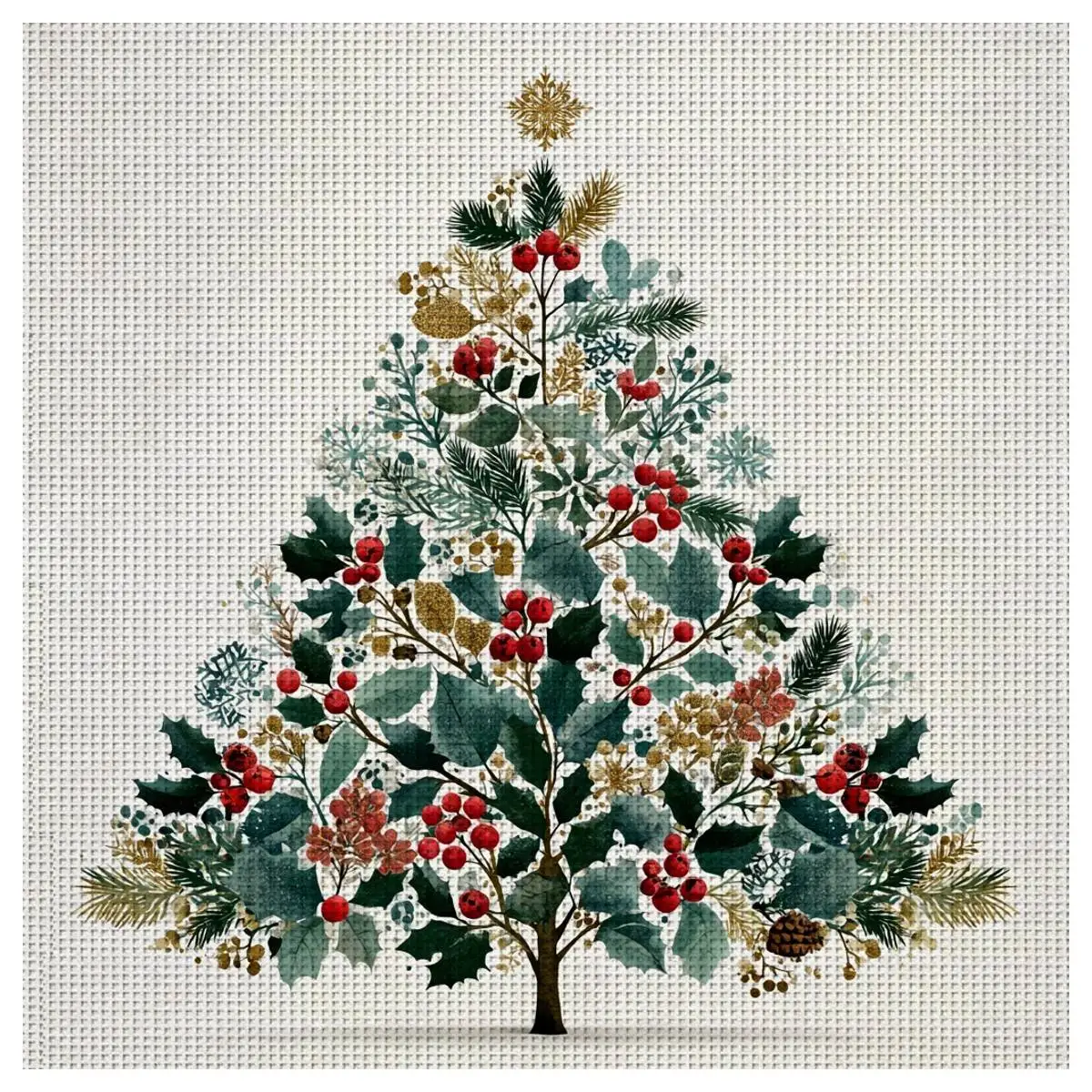 1pc 40X40CM/15.74inch Christmas tree Stamped Cross Stitch Kit DIY Kit 11/14/16CT DIY Embroidered Set DIY Cross-Stitch Set