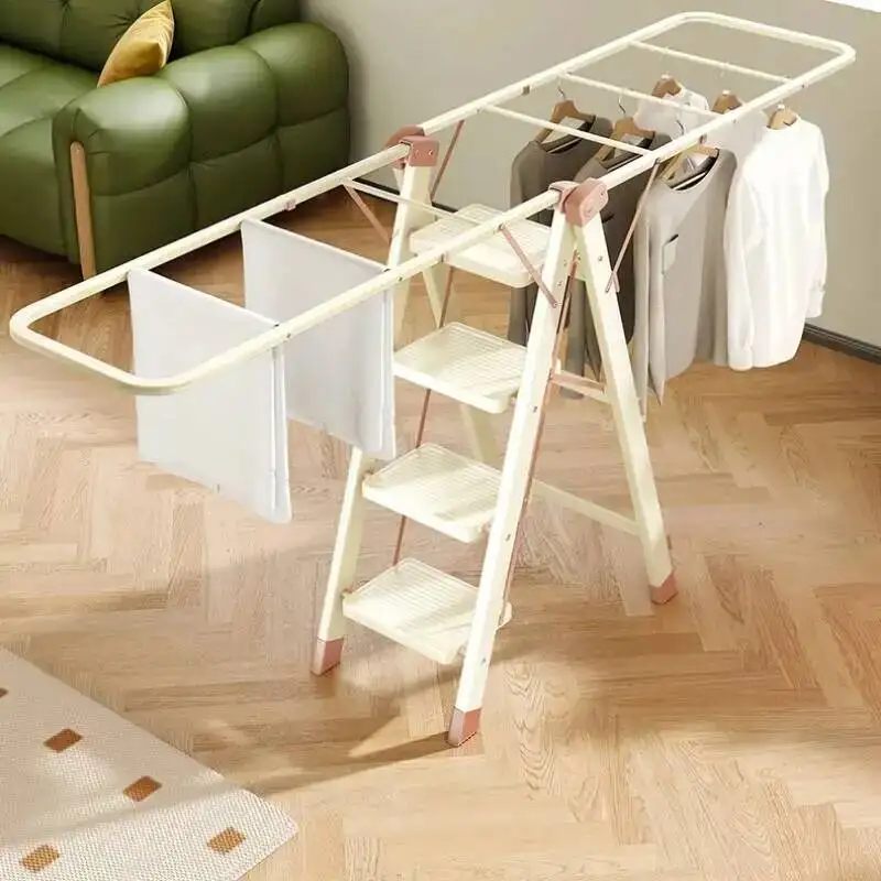 climbing drying indoor Ladder drying rack rack multi-functional small household herringbone ladder portable folding furniture