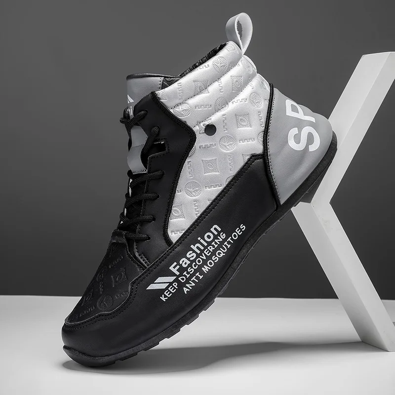 Men's high-top shoes, white men's casual sports shoes, comfortable for outdoor use