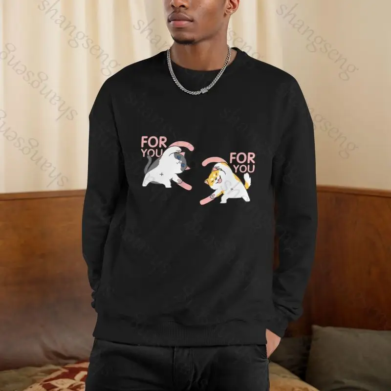 

Cat Corgi Cute Love Sweatshirt Top Spring and Autumn Men's Sweatshirt Printed Long Sleeve T-shirt Fashion Men's O-neck Harajuku