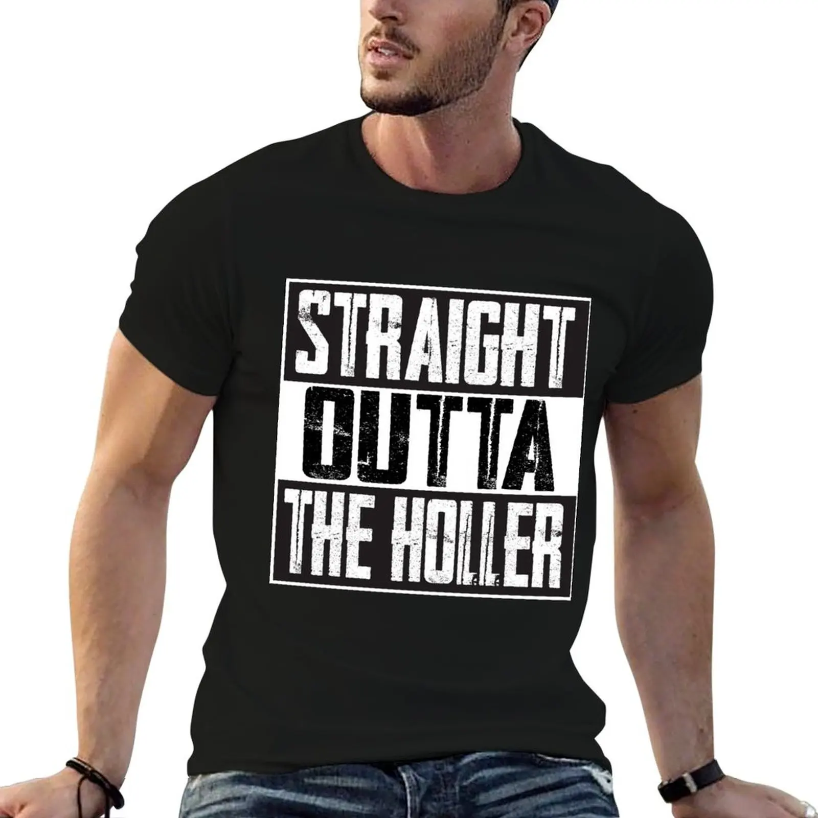 Straight Outta The Holler T-Shirt t shirts cotton 100% man t shirts graphic cotton t shirt pack T-shirt