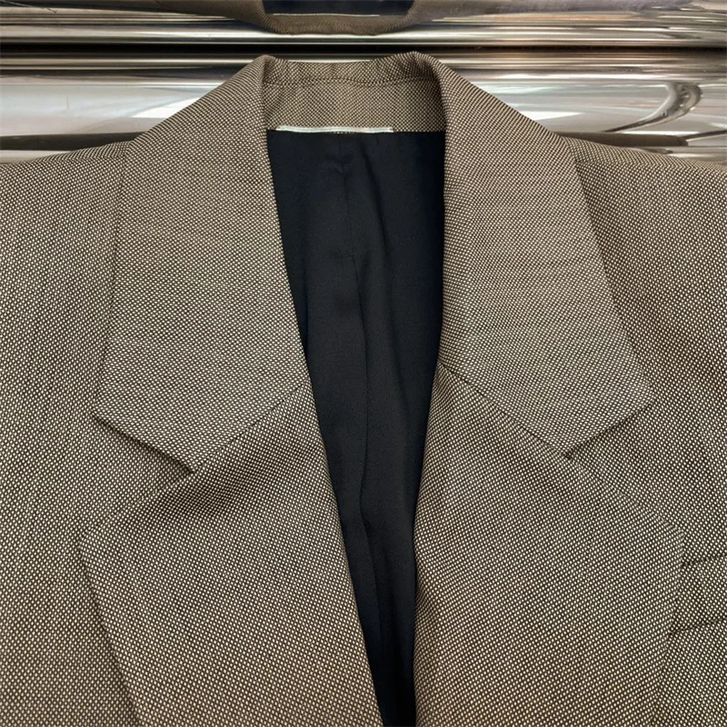 Kurtki damskie 2024, jesień Nowa odzież wierzchnia z wkładką na ramię, slim fit, damska marynarka garniturowa z mieszanki wełny, długi rękaw,